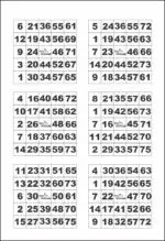 BK6VBW1  6ON V WHITE BORDER 1-9