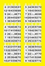 BK6VBY1  6ON V YELLOW BORDER 1-9