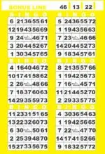 BKVBB-Y1  6ON V YELLOW BONUS LINE 1-9