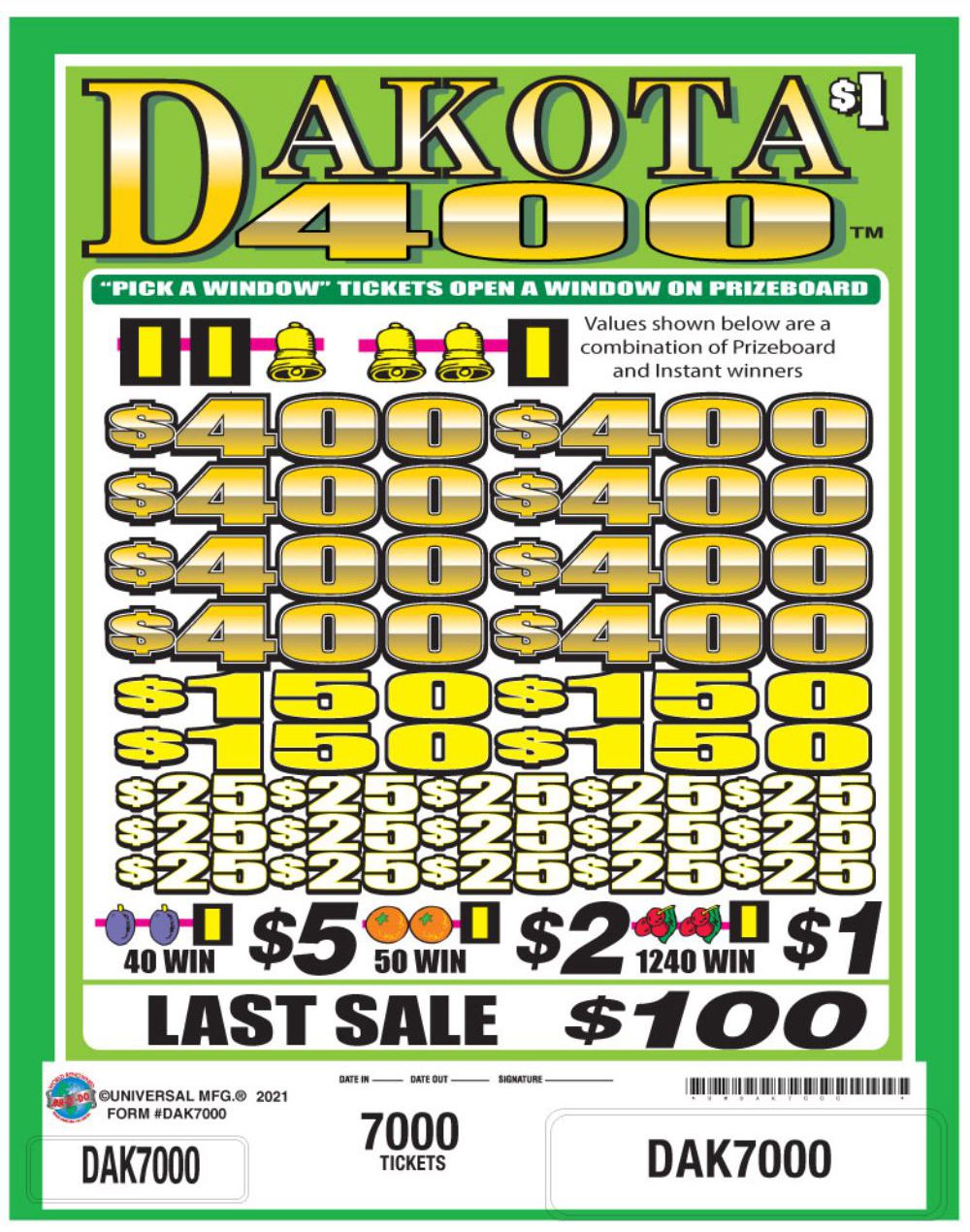 UMDAK7000 - DAKOTA 400 ($1.00) BIG PIC PULLBOARD - Image 2