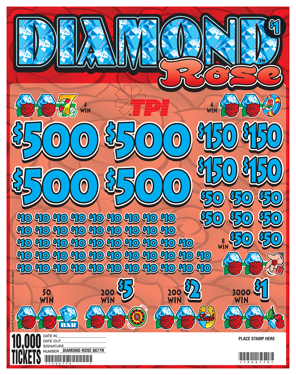 TP6677R - DIAMOND ROSE ($1.00) 30% OFF