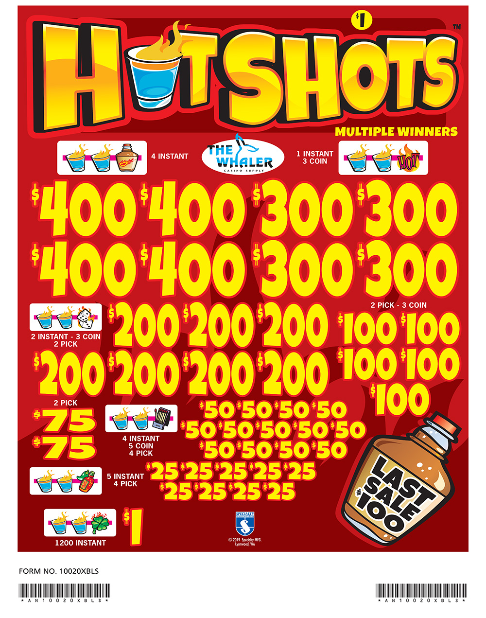 AN10020XBLS CB KIT - HOT SHOTS ($1.00) COINBOARD COMBO - Image 2