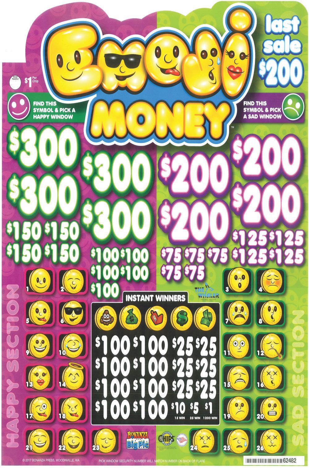 BP62482 - EMOJI MONEY ($1.00) BIG PIC PULLBOARD