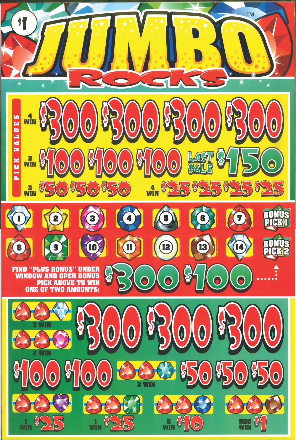 TP5739ULS - JUMBO ROCKS ($1.00) BIG PIC PULLBOARD