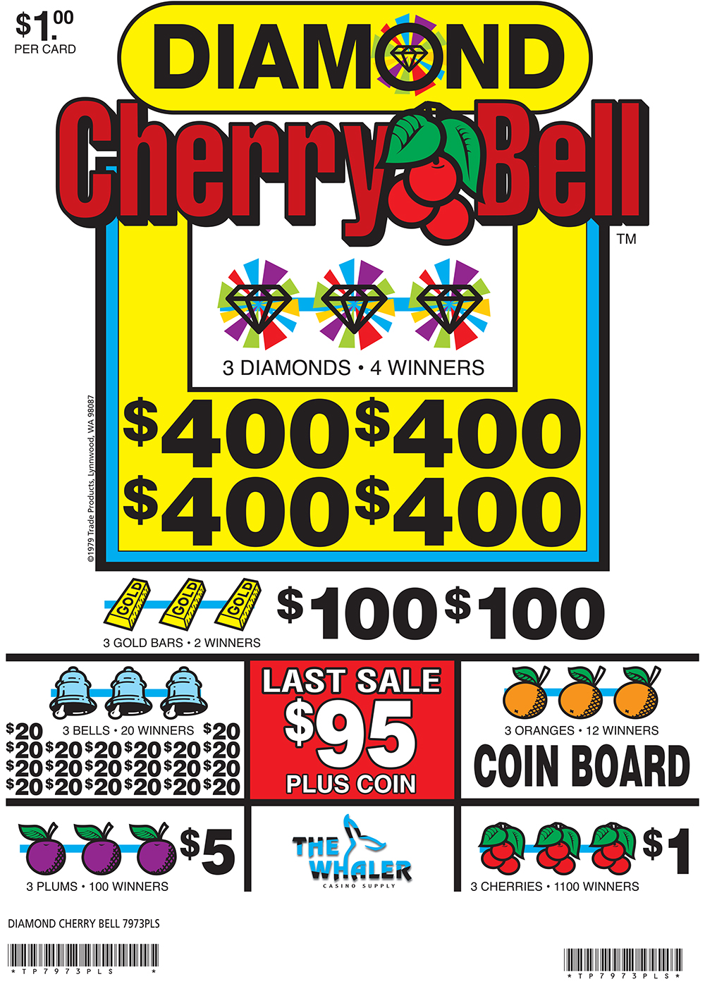 TP7973PLS CB KIT - DIAMOND CHERRY BELL ($1.00) COINBOARD - Image 2