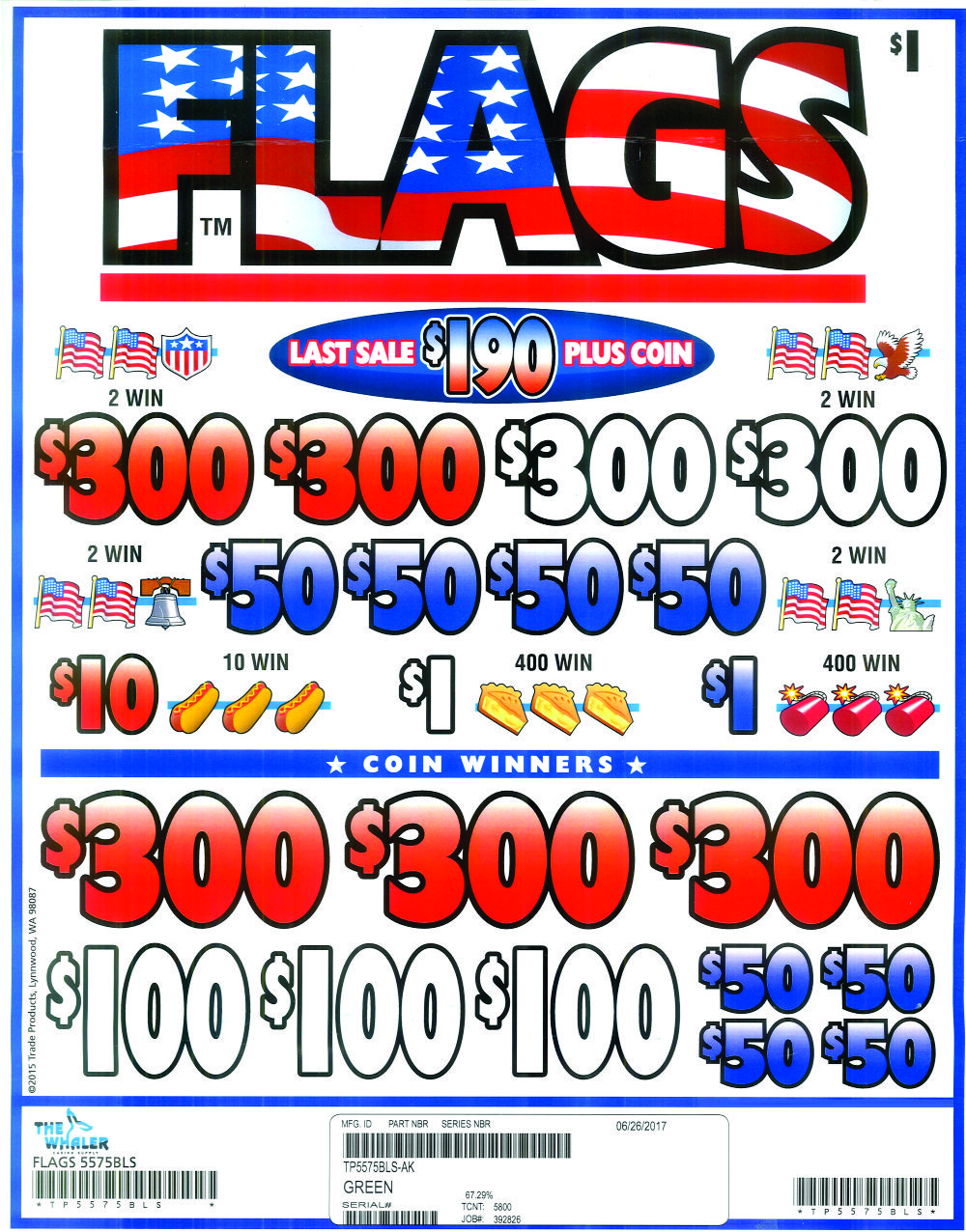 TP5575BLS CB KIT - FLAGS ($1.00) COINBOARD - Image 2
