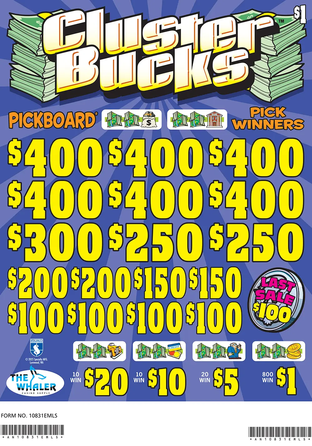 AN10831EMLS - CLUSTER BUCKS ($1.00) EMBEDDED PULLBOARD - Image 2
