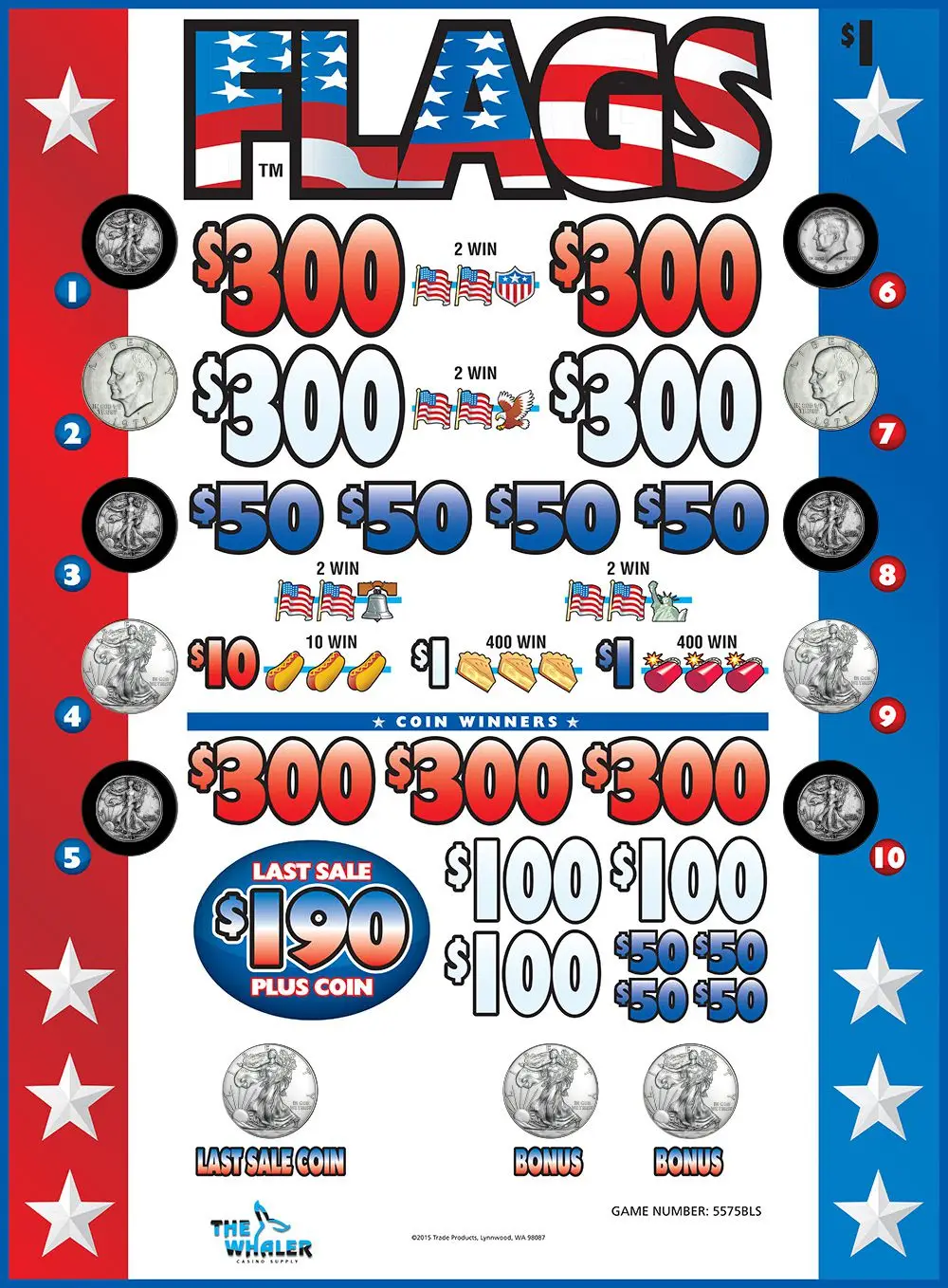 TP5575BLS CB KIT - FLAGS ($1.00) COINBOARD