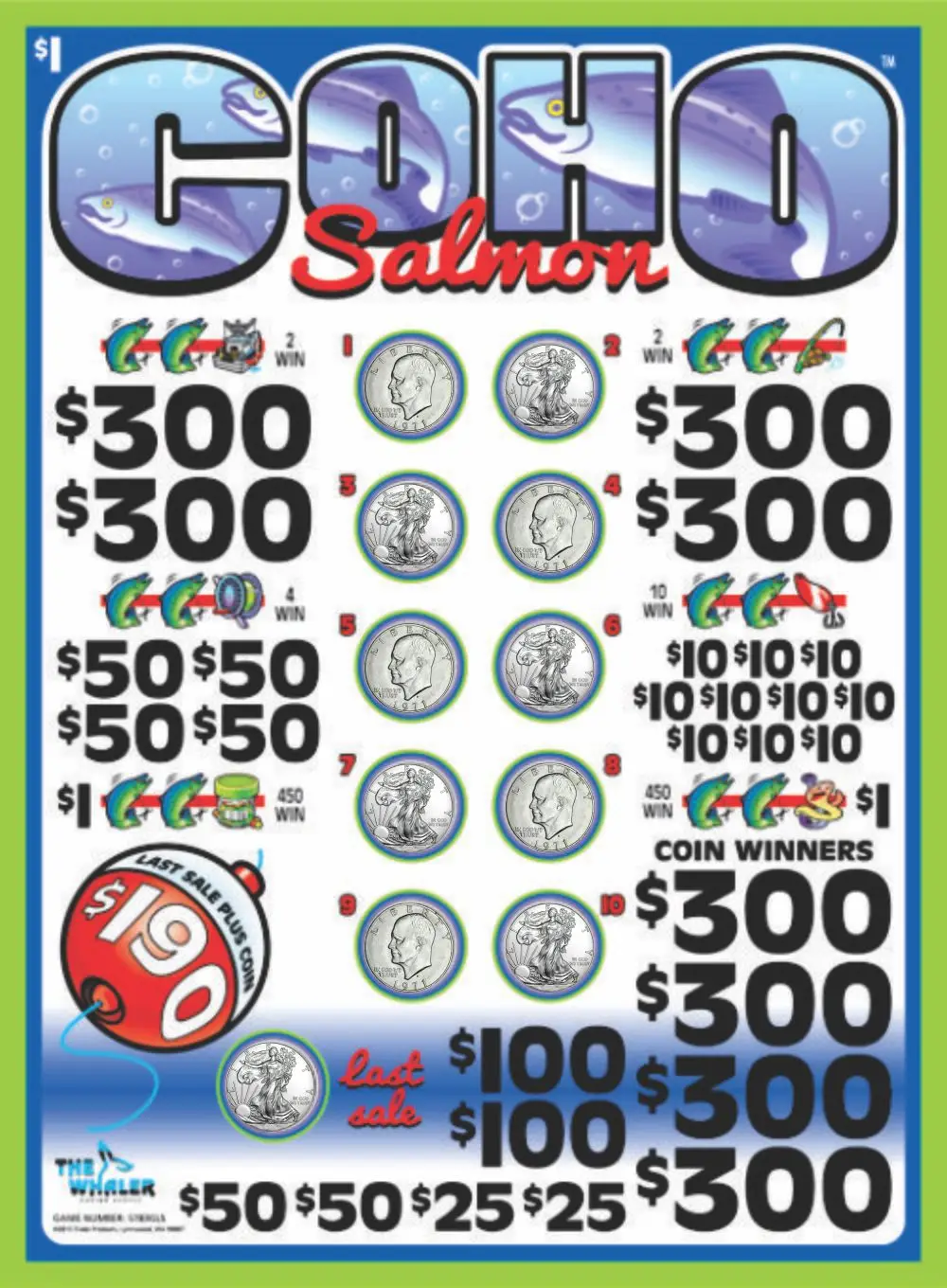 TP5783GLS CB KIT - COHO SALMON ($1.00) COINBOARD