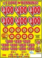 TP7825REMLS - I LOVE WINNING! ($1.00) EMBEDDED PULLBOARD
