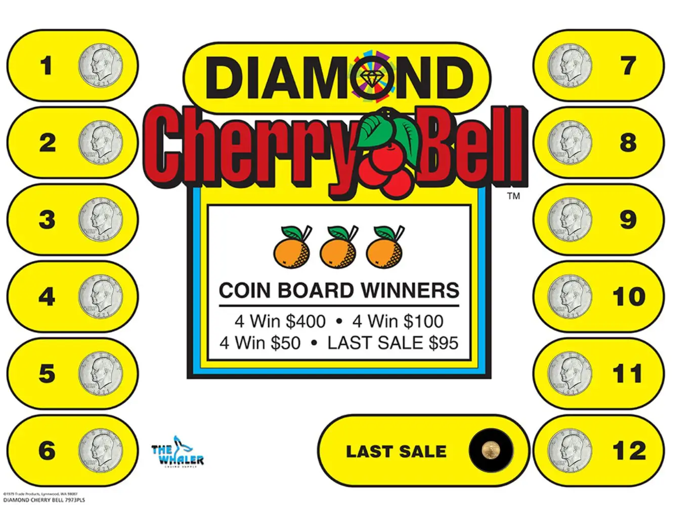 TP7973PLS CB KIT - DIAMOND CHERRY BELL ($1.00) COINBOARD