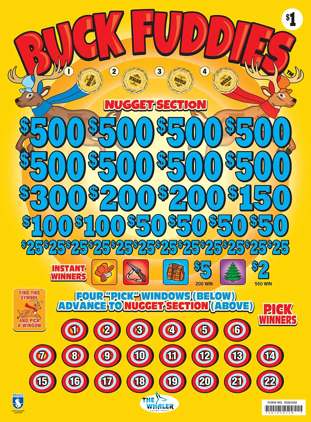 AN10301EM - BUCK FUDDIES ($1.00) EMBEDDED PULLBOARD