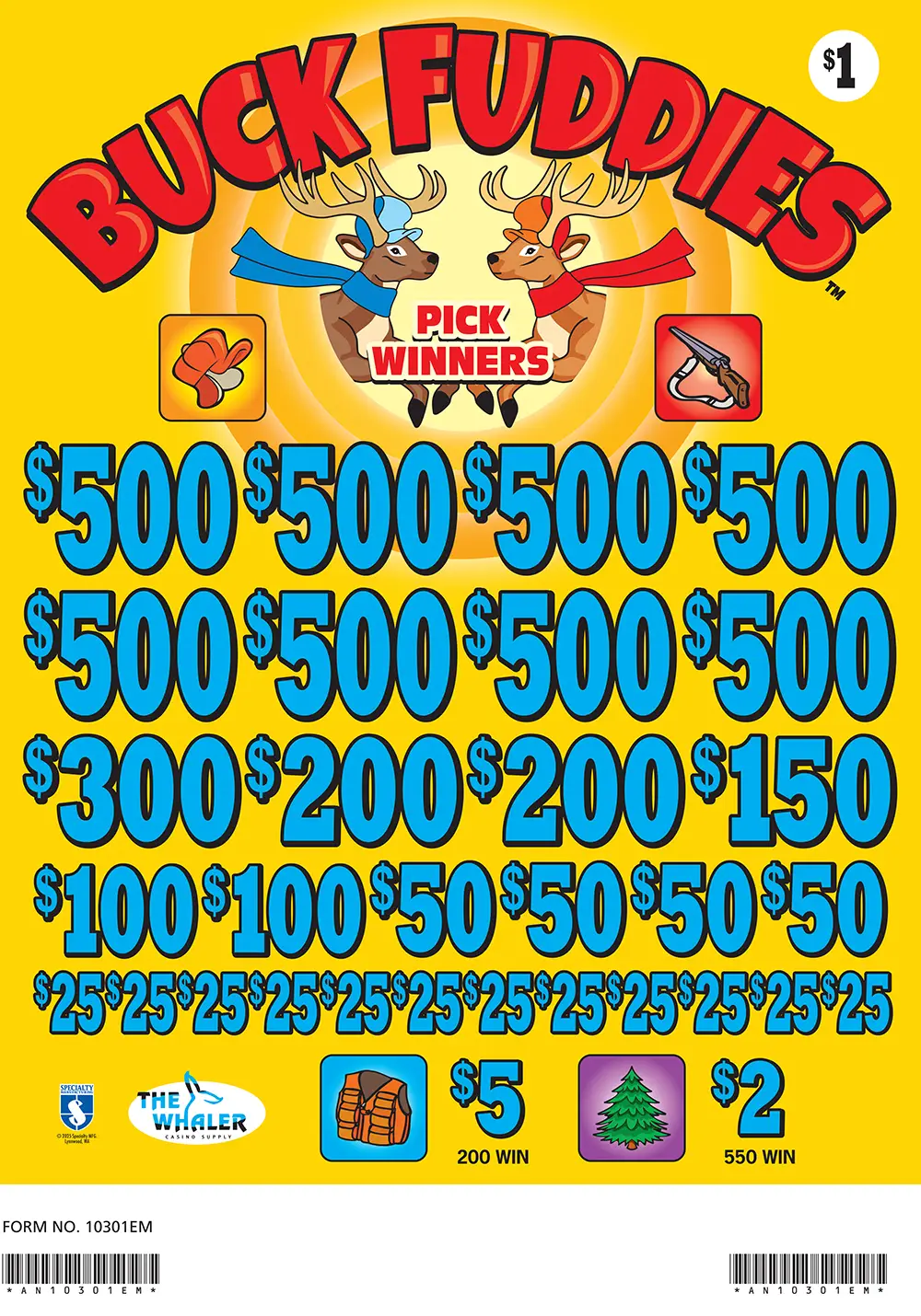 AN10301EM - BUCK FUDDIES ($1.00) EMBEDDED PULLBOARD - Image 2