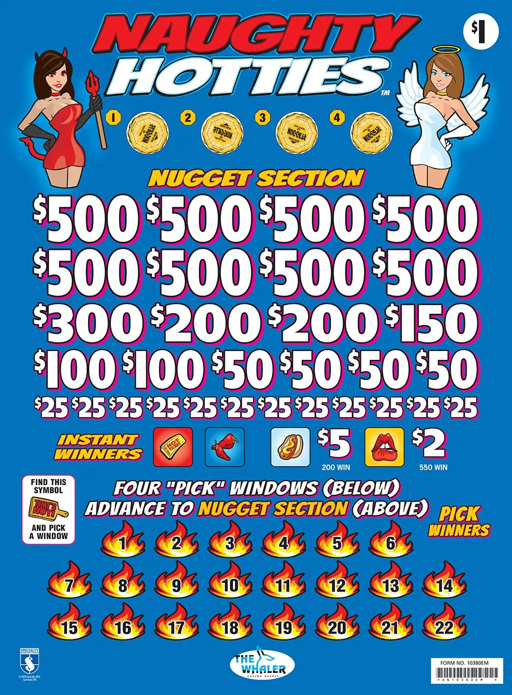 AN10380EM - NAUGHTY HOTTIES ($1.00) EMBEDDED PULLBOARD