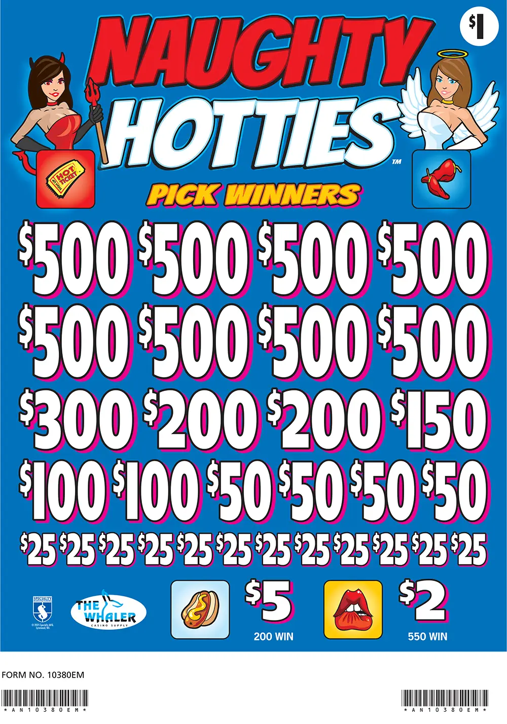 AN10380EM - NAUGHTY HOTTIES ($1.00) EMBEDDED PULLBOARD - Image 2