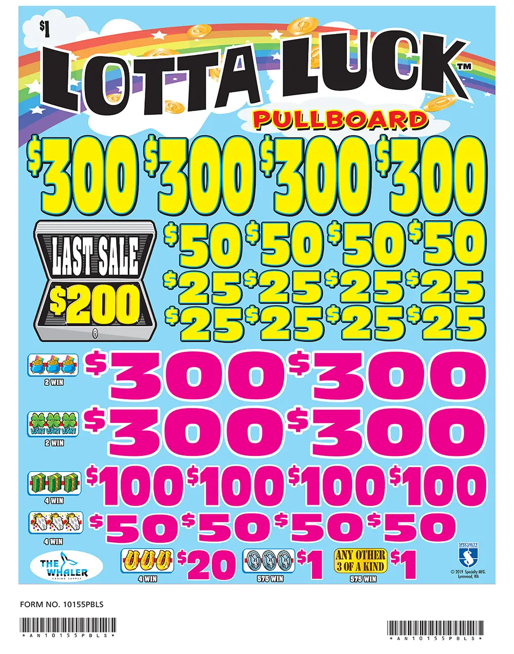 AN10155PBLS - LOTTA LUCK ($1.00) PULLBOARD - Image 2