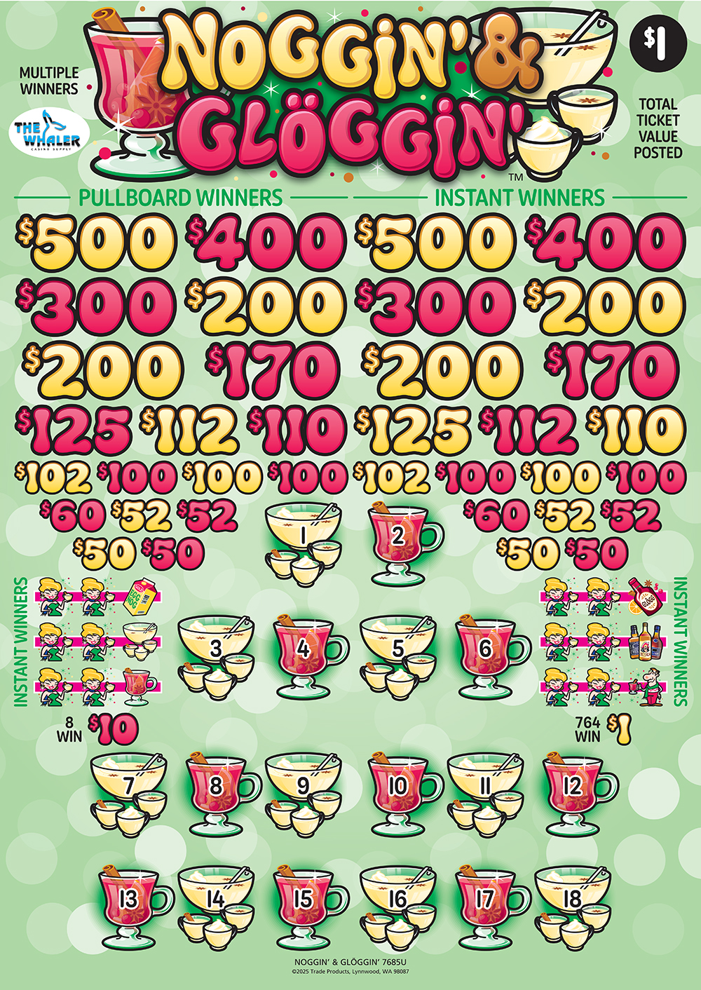 TP7685U - NOGGIN' & GLOGGIN' ($1.00) BIG PIC PULLBOARD