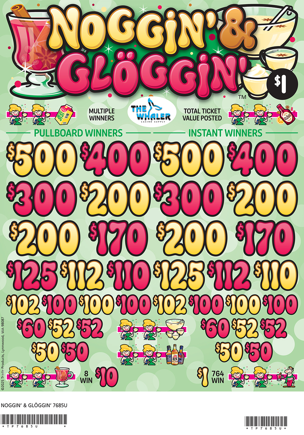 TP7685U - NOGGIN' & GLOGGIN' ($1.00) BIG PIC PULLBOARD - Image 2