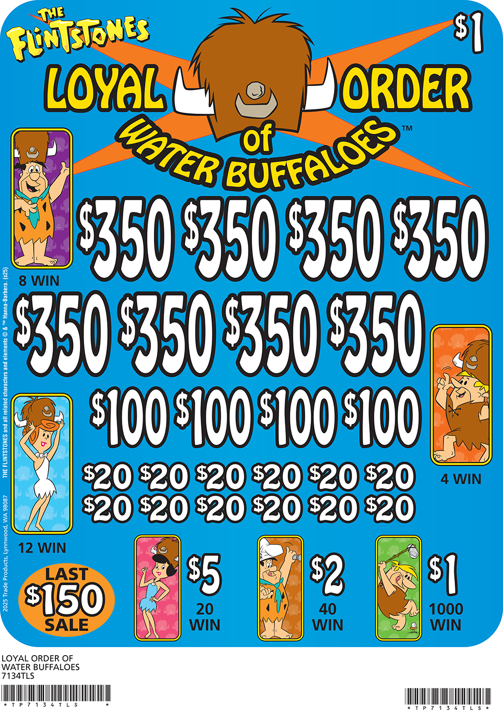 TP7134TLS - LOYAL ORDER OF WATER BUFFALOES ($1.00) LAST S