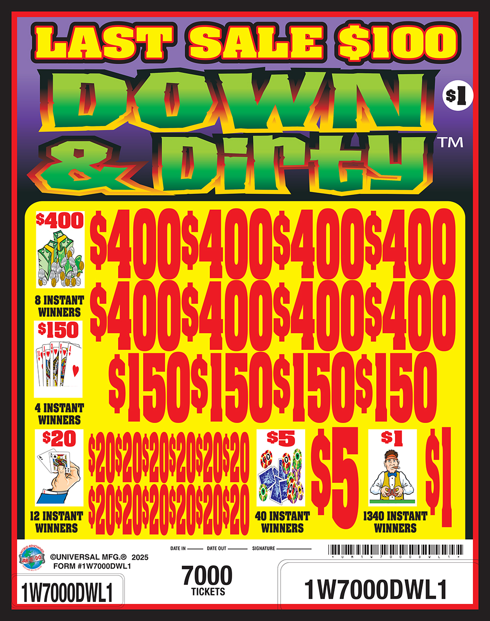 UM1W7000DWL1 - DOWN & DIRTY ($1.00) LAST SALE