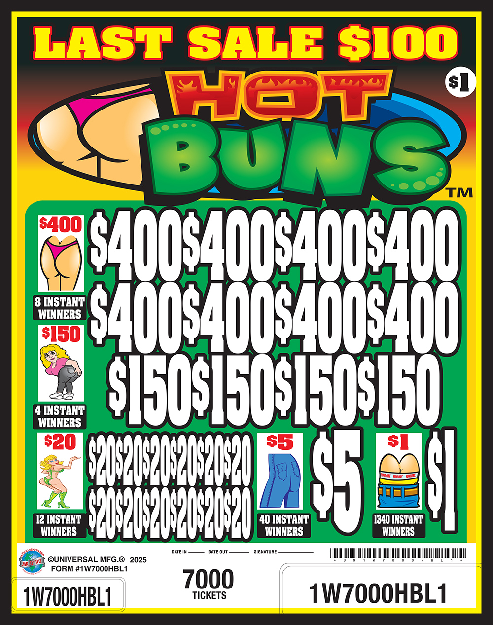 UM1W7000HBL1 - HOT BUNS ($1.00) LAST SALE