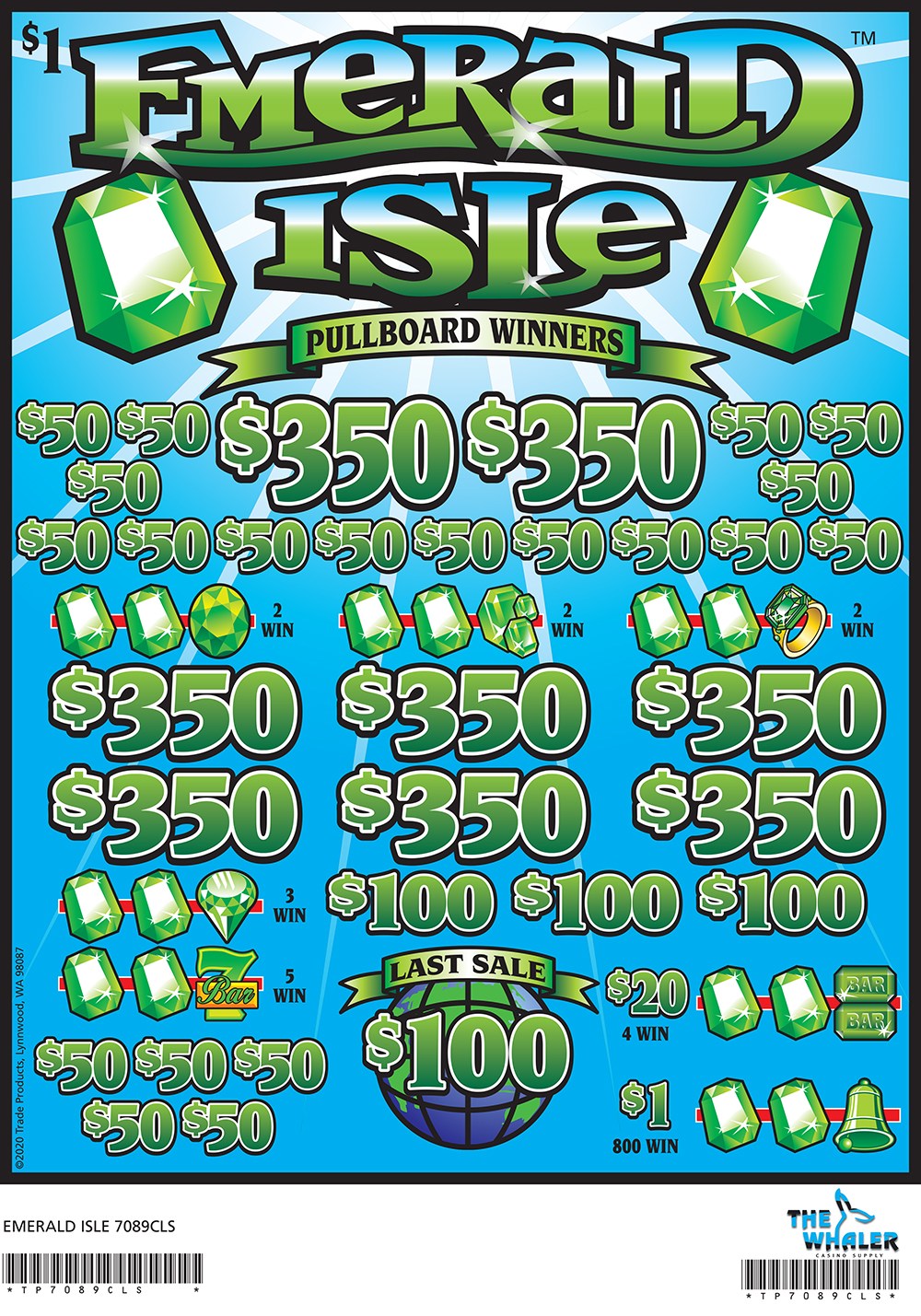 TP7089CLS - EMERALD ISLE ($1.00) BIG PIC PULLBOARD - Image 2