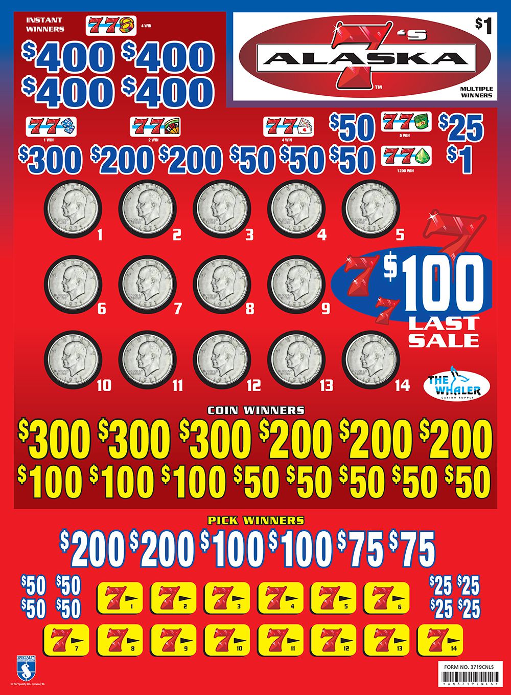 AN3719CNLS CB KIT - ALASKA 7S ($1.00) COINBOARD COMBO