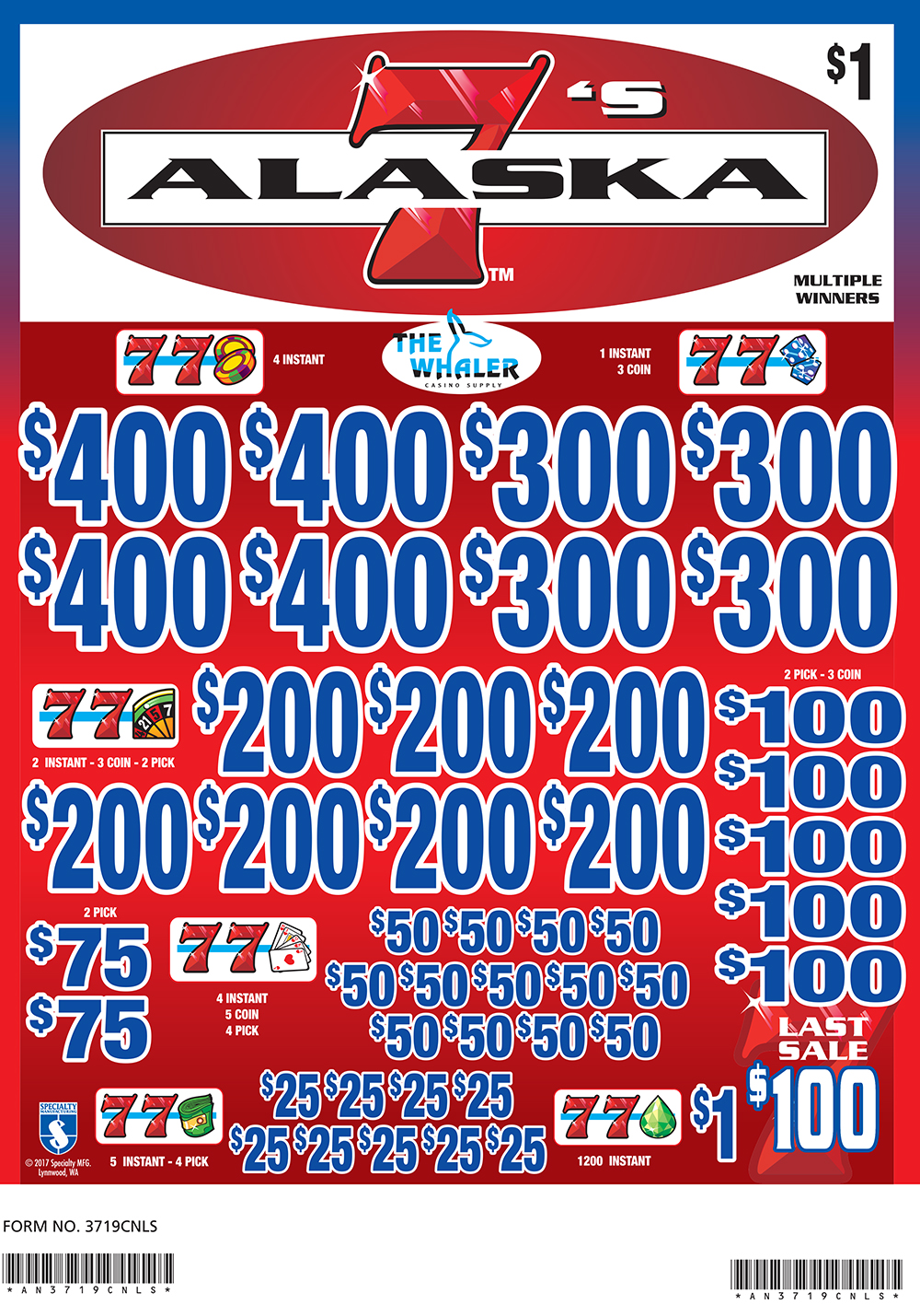 AN3719CNLS CB KIT - ALASKA 7S ($1.00) COINBOARD COMBO - Image 2