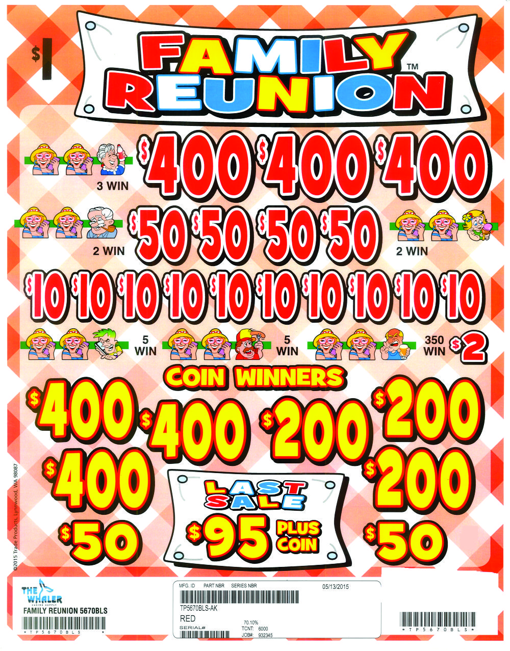 TP5670BLS CB KIT - FAMILY REUNION ($1.00) COINBOARD - Image 2