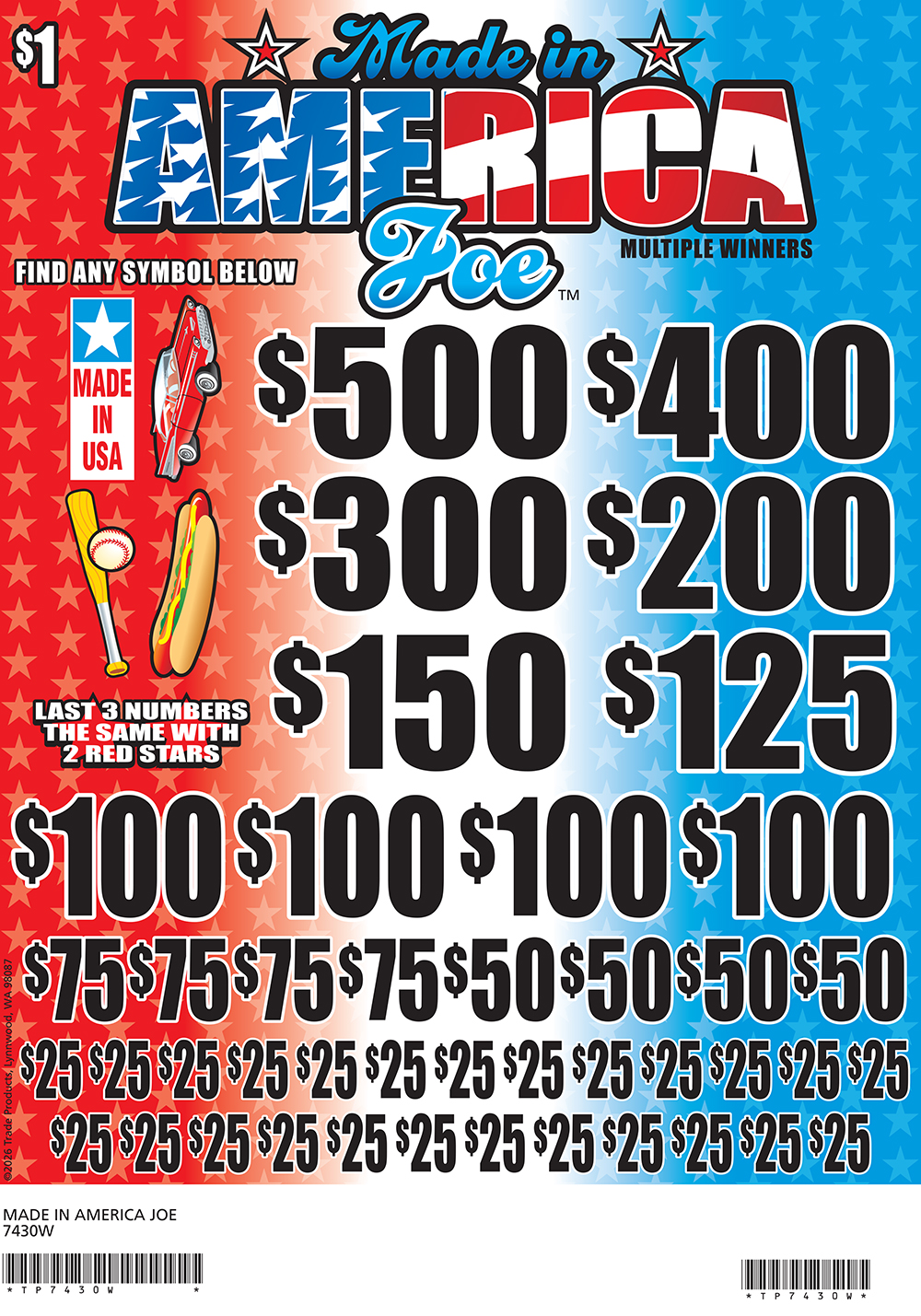 TP7430W - MADE IN AMERICA JOE ($1.00)