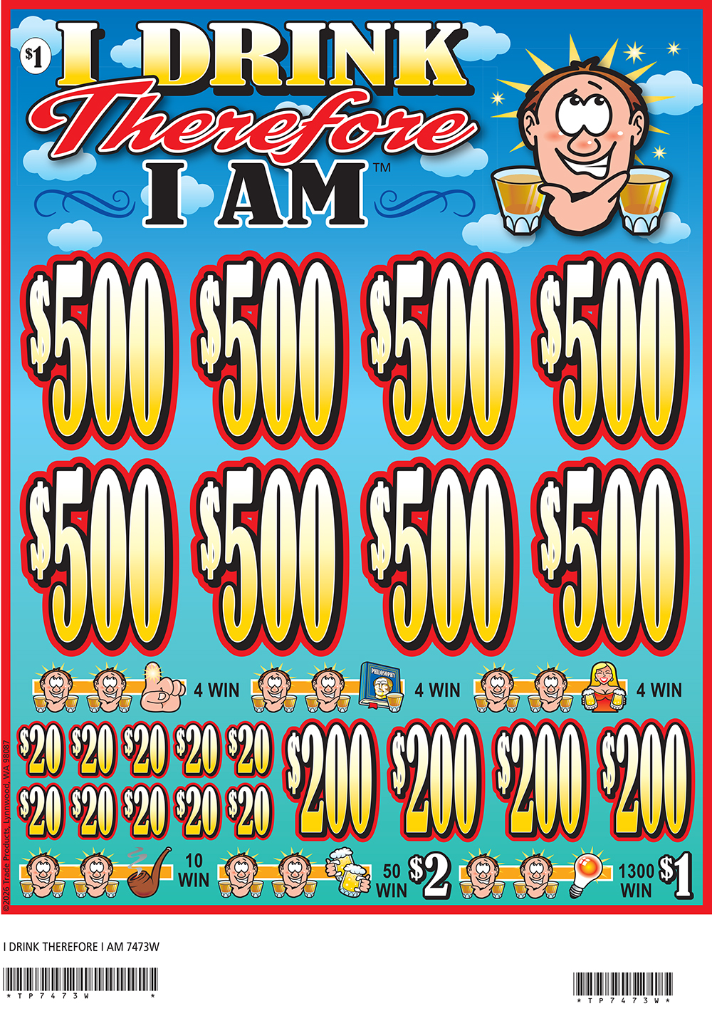 TP7473W - I DRINK THEREFORE I AM ($1.00)