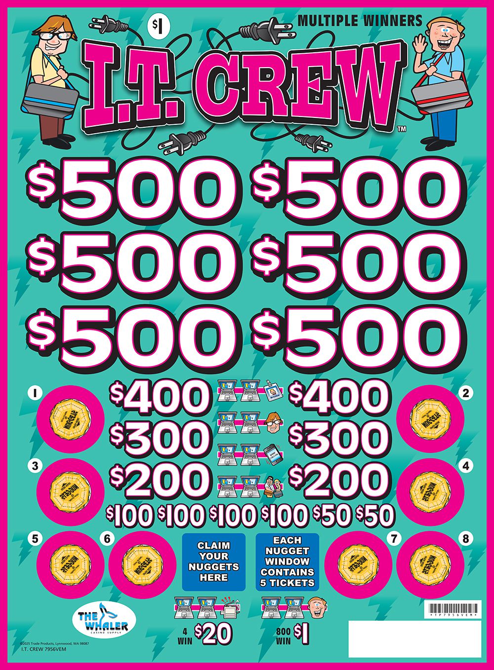 TP7956VEM - I.T. CREW ($1.00) EMBEDDED PULLBOARD