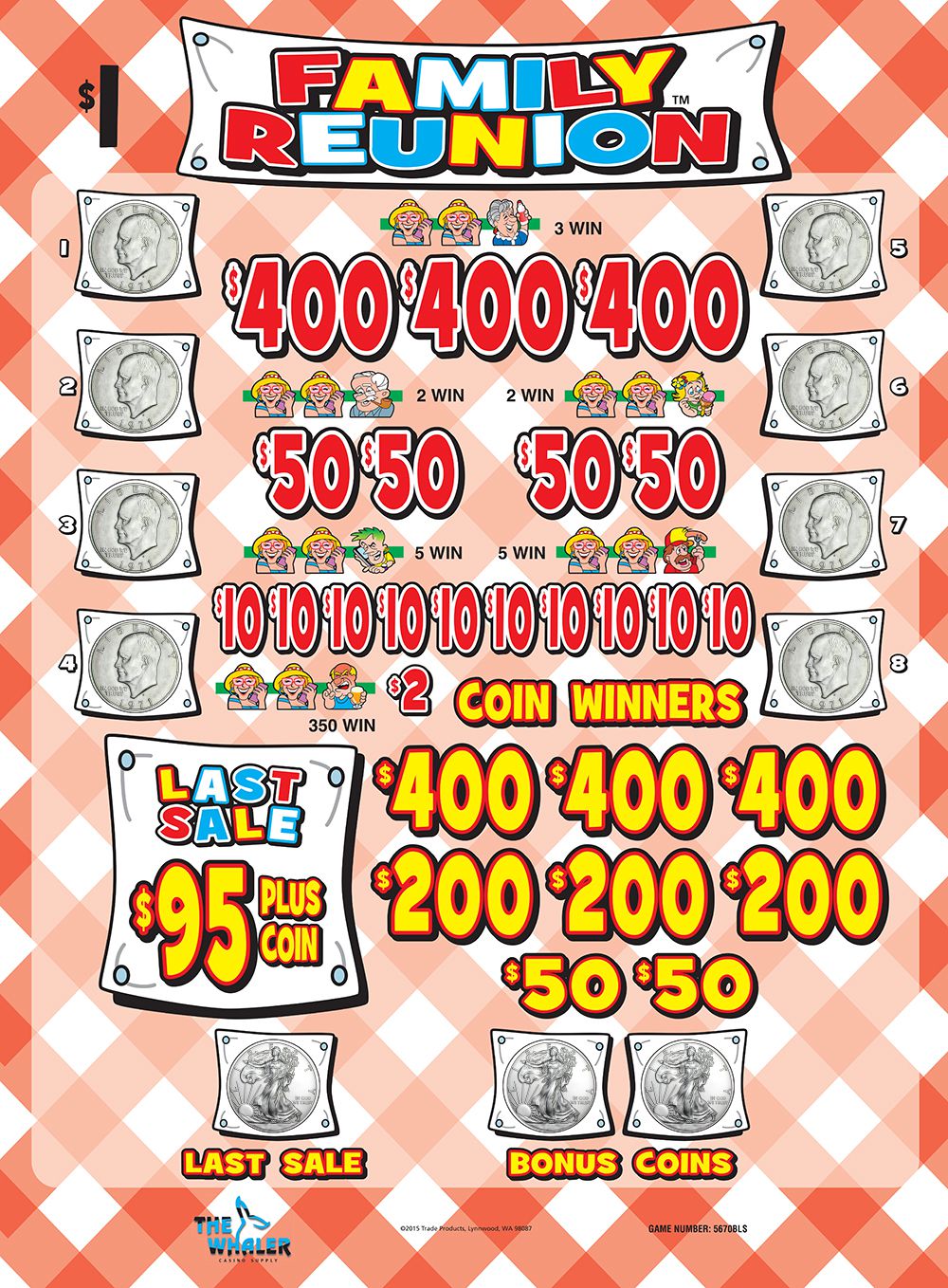 TP5670BLS CB KIT - FAMILY REUNION ($1.00) COINBOARD