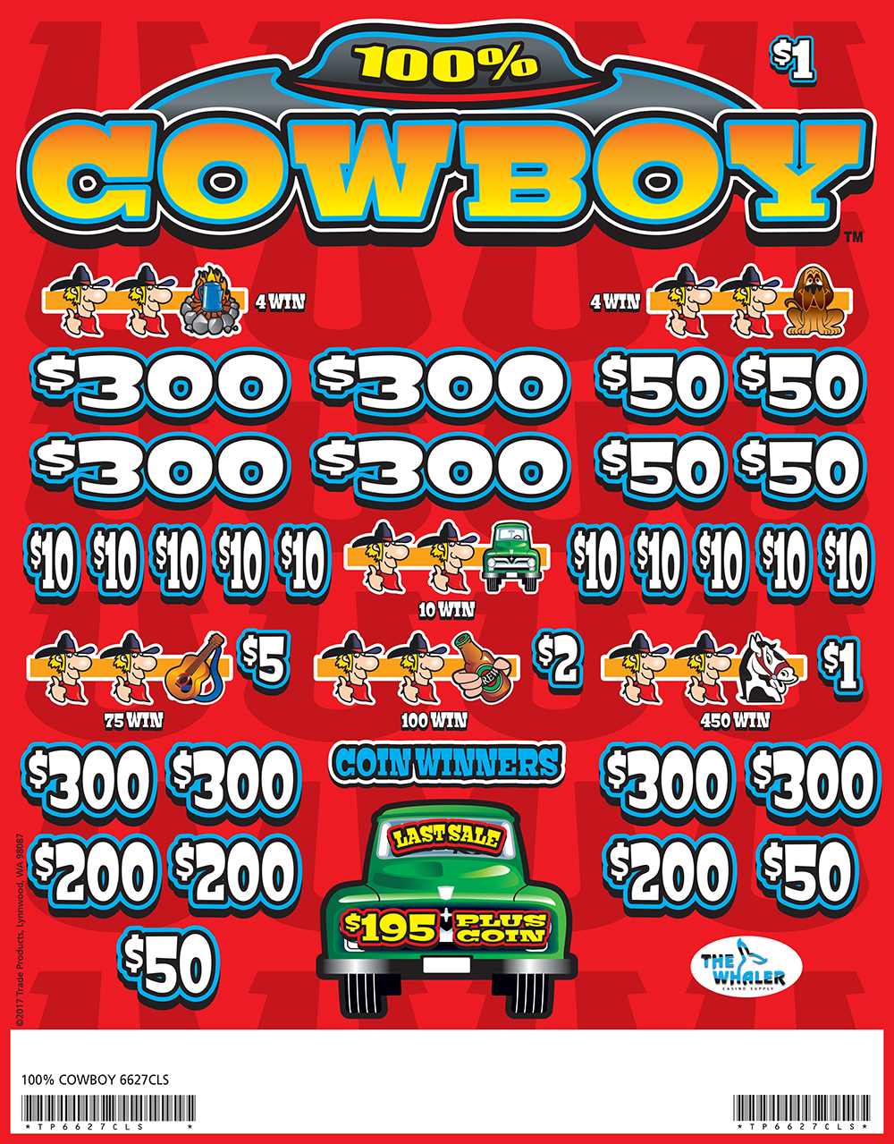 TP6627CLS CB KIT - 100% COWBOY ($1.00) COINBOARD - Image 2