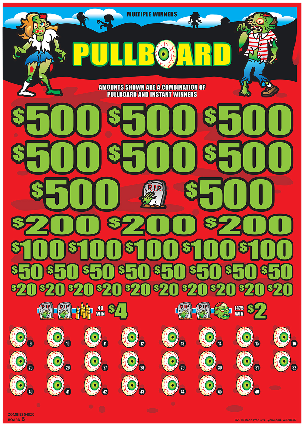 TP5482C - ZOMBIES ($2.00) BIG PIC PULLBOARD